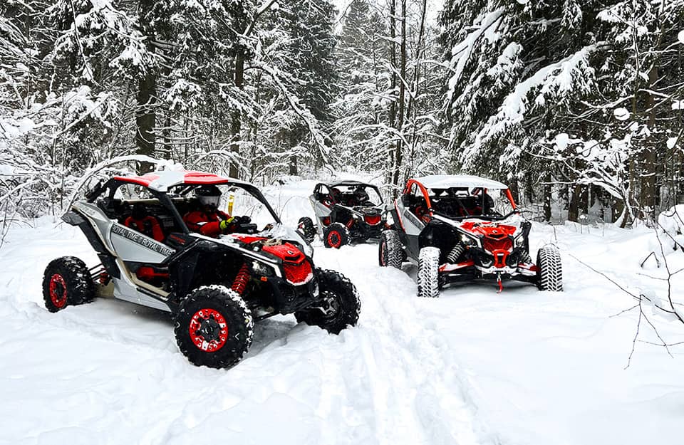 Багги BRP Maverick X3 Turbo на зимнем маршруте
